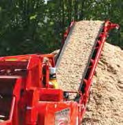 for each raw material: an aggressive angle for logs, pallets, and other solid materials,