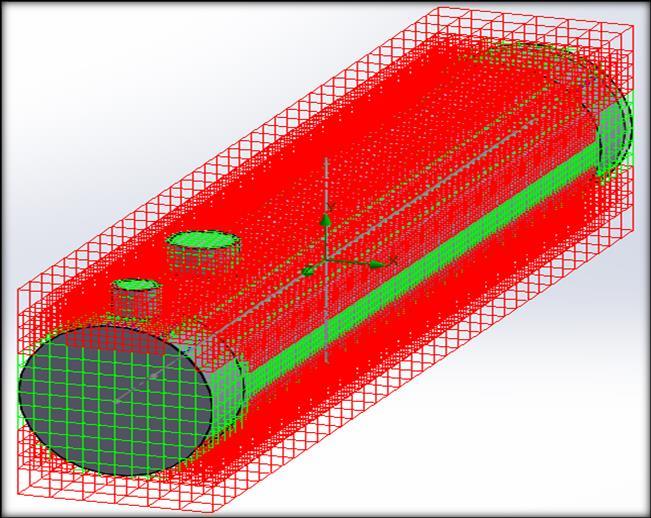 Fig. 4.7: Meshing of HX (Corrugated tube) for CFD Fig. 4.8: Temperature plot of HX (Corrugated tube) for CFD Fig.