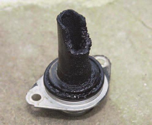 You can re attach the cables with some cable ties to the old EGR securing bolts. Look at the gunk on it! This is what the EGR valves are making your engine eat on a daily basis!