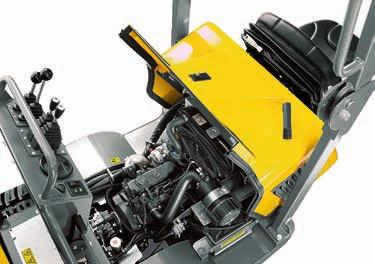 engine Dual variable displacement pump For DT05 to DT12: Engine hood opens to the rear.