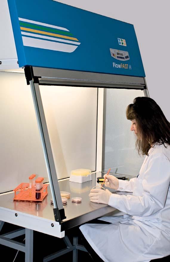 BEYOND MINIMUM SAFETY REQUIREMENT FlowFAST H Cabinets are ISO Class 3 horizontal laminar flow cabinets which represent far more economical and valid alternatives to clean-rooms, as they are capable