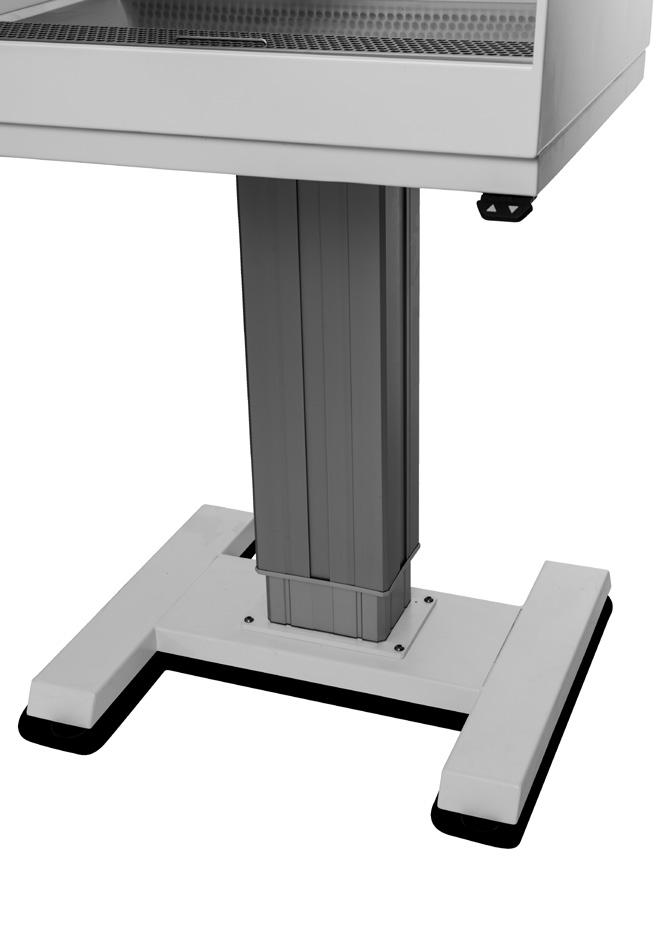 ELECTRICALLY OPERATED elevation stand - available as an option KEY FEATURES Gives a comfortable and correct posture for the operator when either seated or standing for long periods.