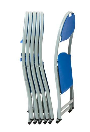 FRAME FINISH FEET FOLDING STACKING Steel finish is electrostatically applied, heat cured and powder coated for increased durability.