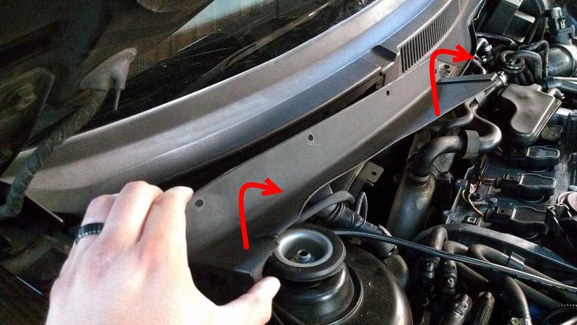The wiper arm mounting hole is tapered and splined so removal can be difficult.