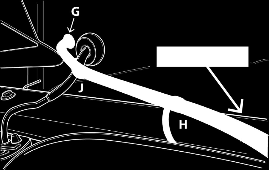 G (CONTINUED) ROUTE 4-FLAT MOLD FROM HITCH TO INTERIOR OF VEHICLE 6) ONCE THROUGH THE SPLIT JOINT, CONTINUE TO ROUTE HARNESS TOWARDS EXISTING CUTOUT