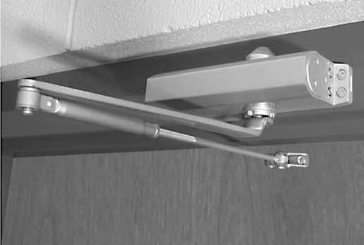 Top Jamb Application D-1610 Series Door Closer Specifications Closer mounted on PUSH Can be templated for either 120 or 180 (when butt, frame and wall conditions permit) Standard reveals up to