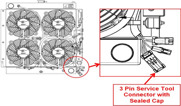 Explanation of Function Service Tool Interface Figure 2 TK3/TK4 Service Tool Connector 1. Remove the sealed cap from the 3 pin service tool connector 2.