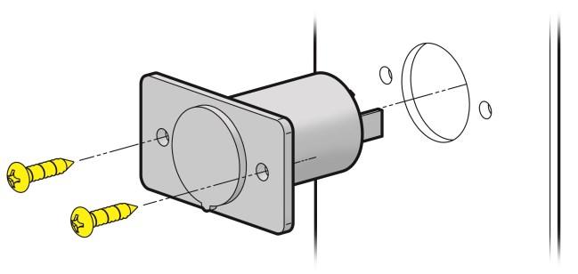 2. Mark the center of the mounting location with a marking device. ACC-0058 12 Volt Outlet 1. Drill a 1 hole at the marked location. 2.