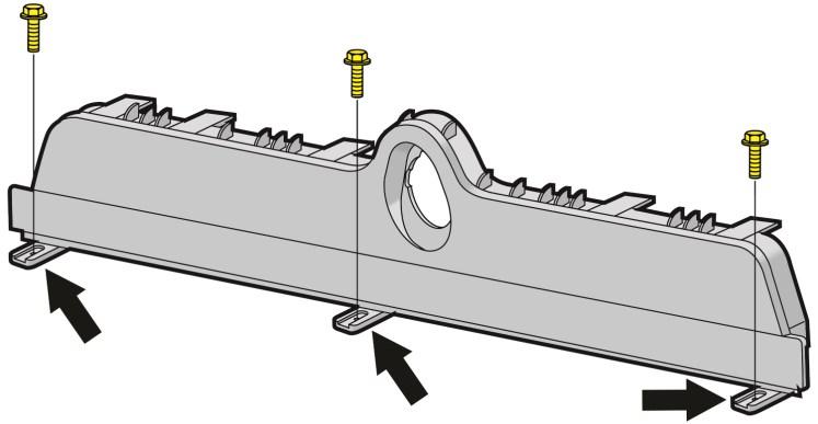 Route the 12-pin connector and brake light connectors on the LGT-396 bucket harness into the battery compartment and