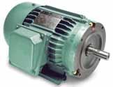 5 hp TEFC 56C-frame three-phase AC motors with rolled steel frames; flange mount and removable mounting bases; 0.