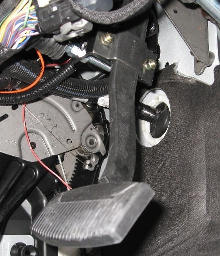 brake pedal using the ¼ bolts, nuts and lock washers supplied