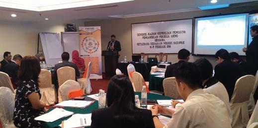 Workshop on the Needs to Recruit Foreign Workers in Sarawak He informed the participants of the Workshop that FWCMS has been successfully implemented in Peninsular Malaysia for the recruitment of