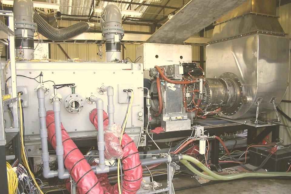 UT Test Configuration Frame 8 demonstration unit tested as a generator TF-40 turbine as