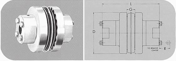Type SC Spacer Couplings TS Conventional Spacer esign L G The table below shows assembled dimensions of Sure-lex Type SC Spacer Couplings. or dimensions of separate components, refer to page 1 15.