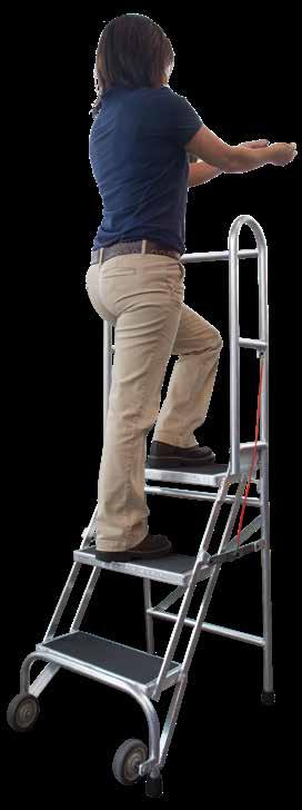 5' above the ladder's platform height. 2TREAD TYPES Perforated (A6) Steel Only 1½" diameter x 14 gauge tube construction.