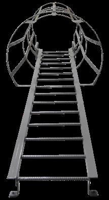 FIXED LADDER WITH WALK-THRU HANDRAILS: Ladders are designed for applications where safe landing access is required.