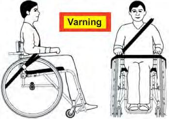 TRANSPORTATION Securing the wheelchair in a vehicle Bambino (Figure 19 and 20) The wheelchair must always be turned to the vehicle s direction of travel when the user is sitting in the chair while