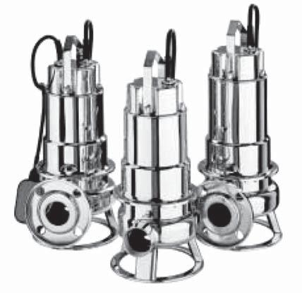 DW - DW VOX SUBMERSIBLE PUMPS for dirty/sewage water in AISI 304 Submersible sewage pumps made of stainless steel AISI 304, with double mechanical seals ensure long life and reliability.