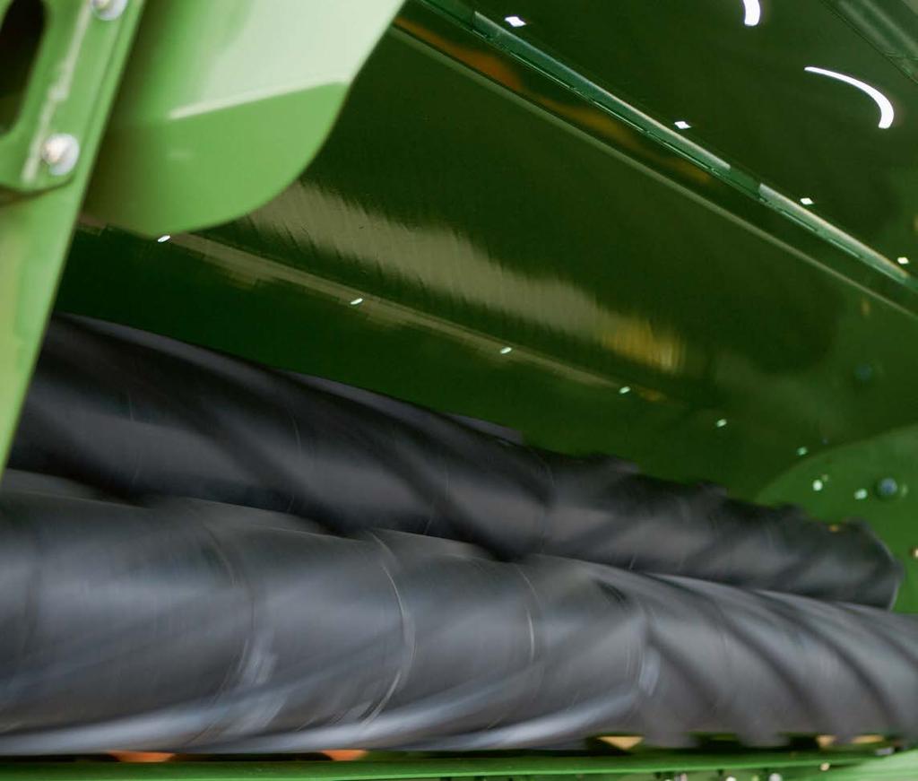 The CR conditioner Grippy rollers Continuous crop flow from 25 cm (10") diameters Hight
