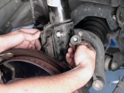 YOU MAY NEED TO HOLD THE BALL JOINT FROM SPINNING BY PLACING A WRENCH ON THE TWO