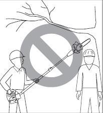 Keep other persons away from cutting end of pole saw and at a safe distance from work area.