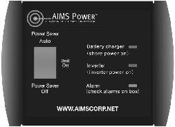 2.5.5 Power Saver AIMS Power There are 2 different working statuses for our Global LF inverter: Power On and Power Off. When the power switch is in Unit Off position, the inverter is powered off.