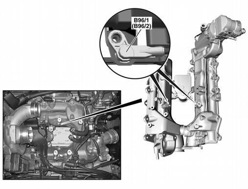 View of the engine from above (with code U42 (BlueTEC (SCR) diesel exhaust