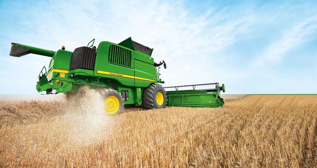 T-Series Combines 23 The choice is yours with our Premium residue management system With one lever, you can switch from blowing chaff to the sides or into perfectly formed windrows.