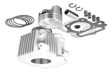 OPTIONAL PRATS Forged piston and cylinder kit. 01-04-8014: Cylinder kit. (cylinder, piston kit, gasket ) 01-02-6027: Piston kit (piston, ring, pin) Forged piston gets more than 0.