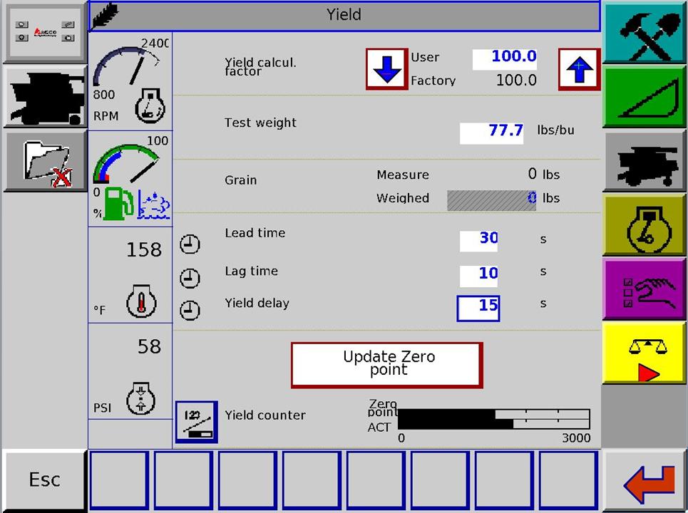 Fieldstar The C2100 shows Instantaneous and Average Yield The yield shown is only valid after a proper calibration.