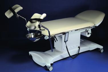 The table is designed for examinations in the lying and knee-breast positions or even in the gynaecological position.