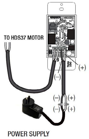 Capable of powering up to four HDS37 motors. Item: 34.064.000 Combine with HDS37 to enable wall operation and remote control with both F and Infrared.
