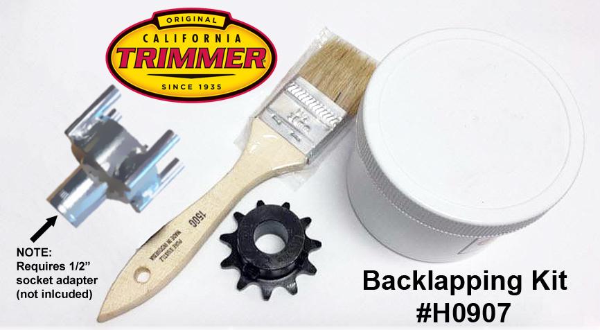 OPTIONAL BACKLAPPING KIT FIGURE 7 #H0907 Backlapping Kit Backlapping does not replace the need to grind your reel and bed knife, especially if you have dents or other kinds of blade damage.