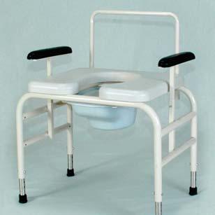 Heights: 20 or adjustable 20, 21, 22, 23, 24 Arms: Removable drop down arms Cushioned seat 36"-wide model rated at 1000 lbs.