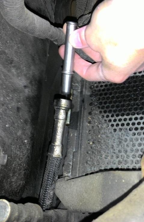 27 inches) to connect this fitting to the inlet (IN) of the lowmax fuel pump.