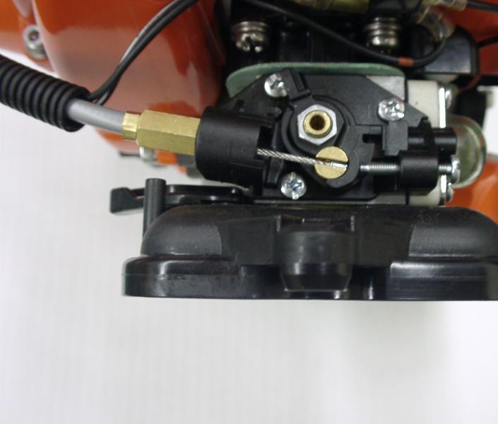 Assembly (continued) Latch Lock Adjustment Lever Never run the engine when adjusting the cutter assembly. Latch Release Press the latch lock 1. Position the hedge trimmer on a flat, level surface. 2.