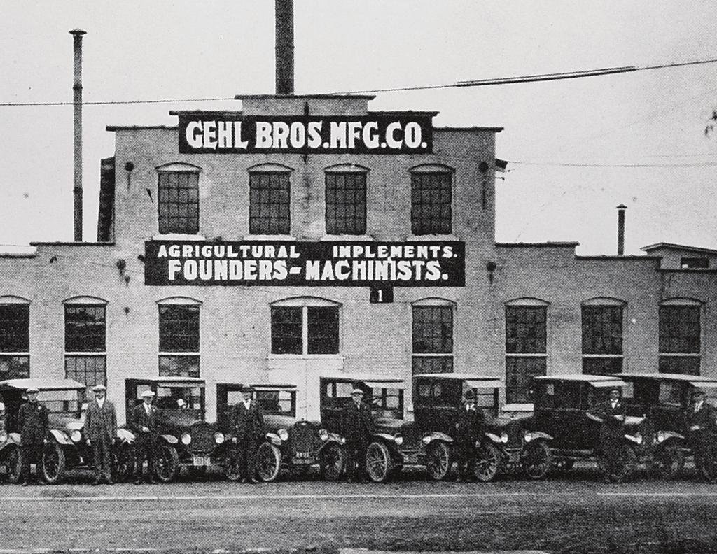 In 1859, an agricultural implement company, housed in a blacksmith shop, was started in West Bend, Wisconsin.