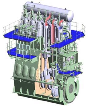 Topics: Manufacturing Business Innovation (2) ME-GI Engines Established ME-GI Engine Manufacturing System [Features of ME-GI engines] Compared to conventional heavy oil engines - Low emissions of