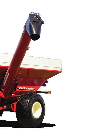 the 18" augers unload up to 400 bushels per minute for a
