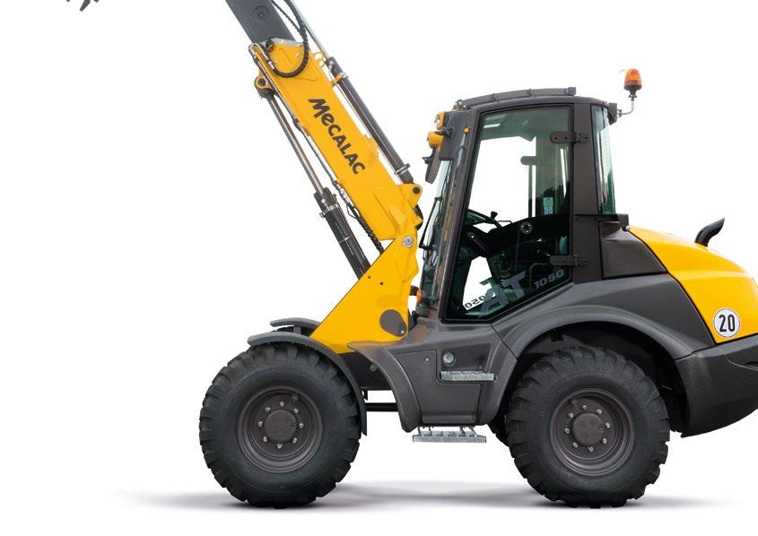 SET UP YOUR AT The Mecalac telescopic loaders, AT 900 and AT 1050 come standard equipped with a number of features, while at the same time remaining attentive to the specifications required by
