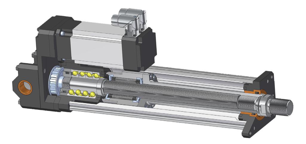 INTEGRATED DESIGN VERSUS PARALLEL DESIGN Diakont Integrated Servo Actuator Design Diakont actuators use an inverted roller screw integrated with a permanent magnet synchronous motor (PMSM).