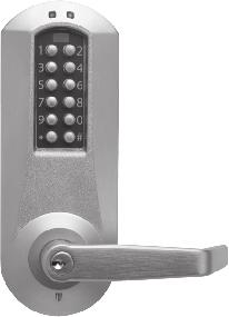 EPlex 5000 Series Example E 5 0 3 1 X K W L 6 2 6 4 1 E 5 0 4 1 Model Function Locking Device Key Override + Lever Knob + Optional Features Finish Build the model number with the desired options