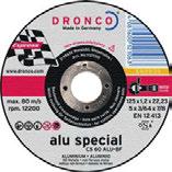 METAL CUTTING DISCS Free hand cutting discs aluminium CS 60 ALU special Free hand METAL CUTTING DISCS The outstanding characteristics of the thin cutting discs are now available for aluminium and