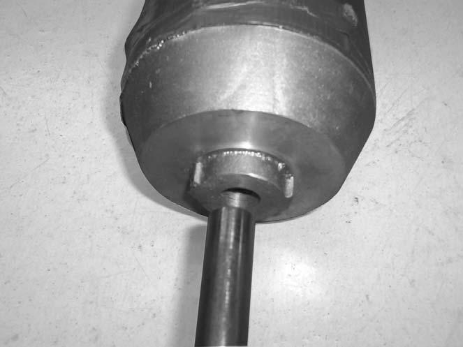 Secure the hub onto motor shaft by threading in the provided 3/16 hex-head screw. (Fig 3) Fig 3 4.