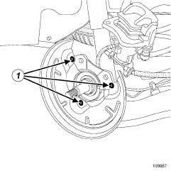 REAR AXLE COMPONENTS Rear brake disc protector: Removal - Refitting 33A DISC BRAKE REMOVAL I - REMOVAL PREPARATION OPERATION a Position the vehicle on a two-post lift (see Vehicle: Towing and