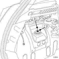 REAR AXLE COMPONENTS Shock absorber: Removal - Refitting 33A K85 II - OPERATION FOR REMOVAL OF PART 126132 a Pull down the rear bench seatbacks to gain access to the upper shock absorber nut.