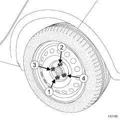 WHEELS AND TYRES Wheel: Removal - Refitting 35A EQUIPMENT LEVEL E3 LEISURE or EQUIPMENT LEVEL EA1 or EQUIPMENT LEVEL EA2 or EQUIPMENT LEVEL EA3 or EQUIPMENT LEVEL EA4 or EQUIPMENT LEVEL EA5 or