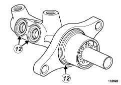 MECHANICAL COMPONENT CONTROLS Master cylinder: Removal - Refitting 37A D4F, and 784, and RIGHT-HAND DRIVE - the master cylinder brake pipes (9), - the master cylinder nuts (10), - the master
