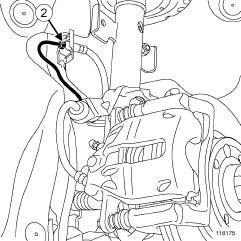 MECHANICAL COMPONENT CONTROLS Master cylinder - front left-hand calliper brake pipe: Removal - Refitting 37A LEFT-HAND DRIVE, and WITHOUT ANTI-LOCK BRAKING SYSTEM Tightening torquesm II - OPERATION
