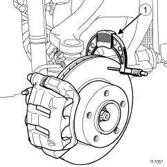 FRONT AXLE COMPONENTS Front brake disc: Description 31A I - PREPARATION OPERATION FOR CHECK Position the vehicle on a two-post lift (see Vehicle: Towing and lifting) (02A, Lifting equipment).